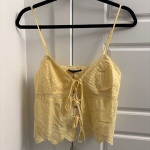 Zara tank top blouse in butter yellow